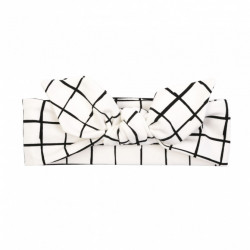 GIRL HEADBAND WHITE CHECK