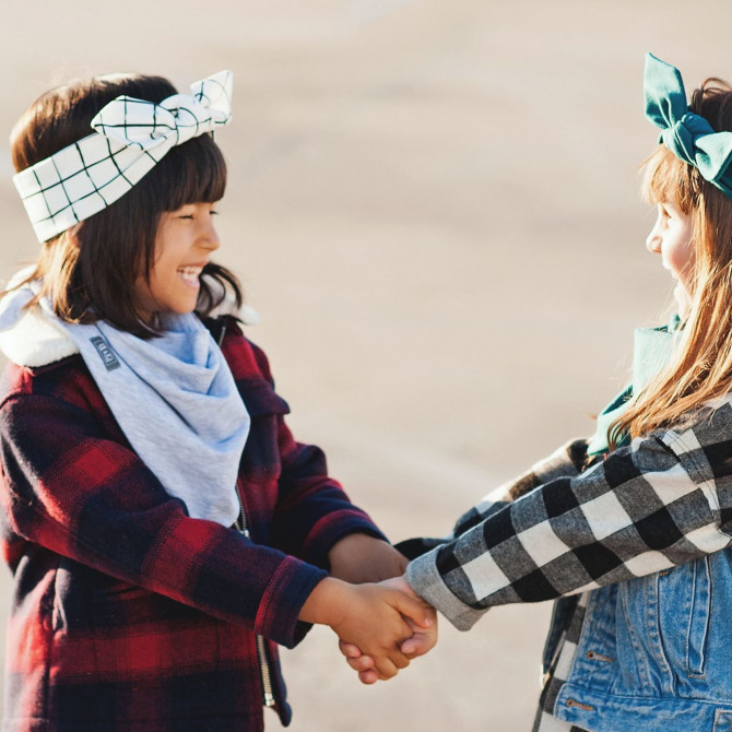GIRL HEADBAND WHITE CHECK