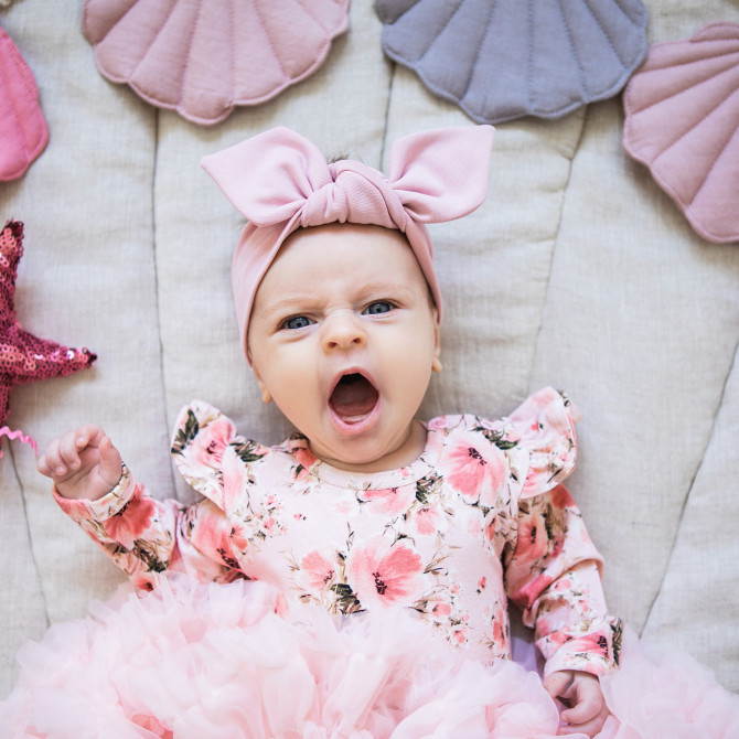 girl headband powder pink