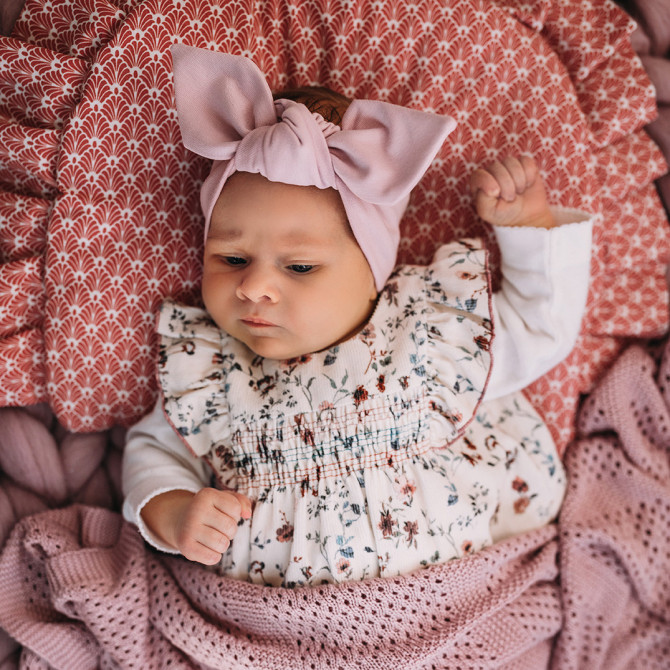 girl headband powder pink