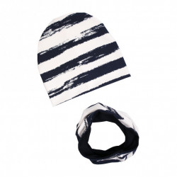 beanie with tub navy stripes