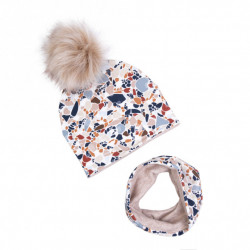 WINTER SET LASTRICO BEIGE WITH POMPOM