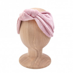 KNOT HEADBAND POWDER PINK WITH DOTS