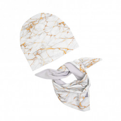 beanie with scarf MARBLE