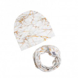 girl beanie with tub MARBLE