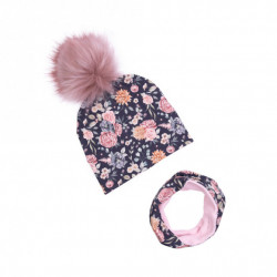 KOMPLET ZIMOWY MAGICAL GARDEN Z POMPONEM