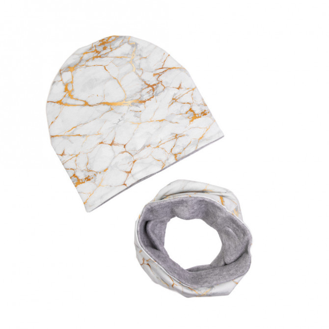 WINTER SET BEANIE WITH TUB MARBLE