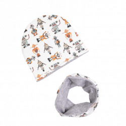 WINTER SET BEANIE WITH TUB ROBOTS