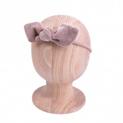 KNOT BABY HEADBAND VELVET BEIGE