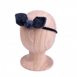 KNOT BABY HEADBAND VELVET DARK GREY