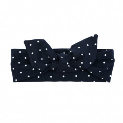 GIRL HEADBAND NAVY WITH DOTS