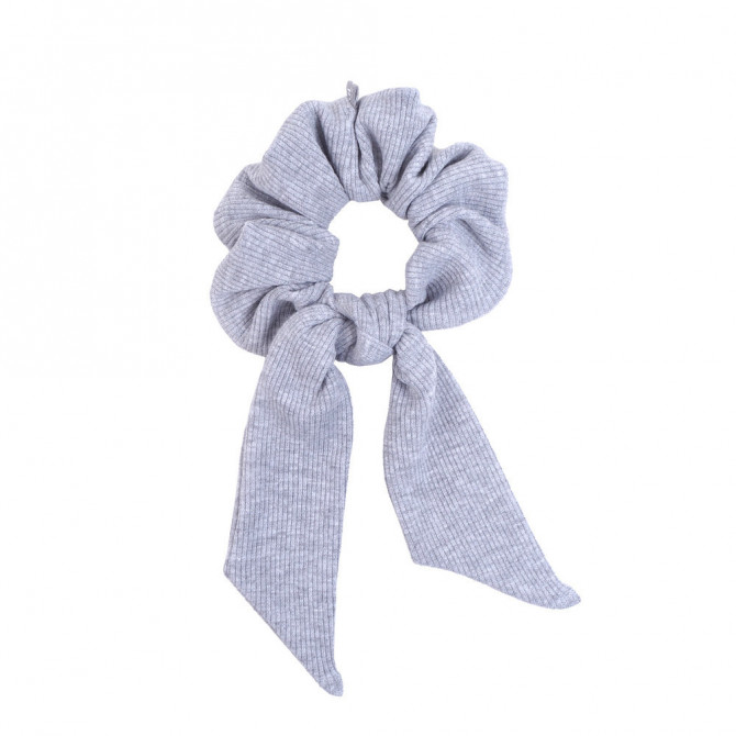 Scrunchie with tail GREY RIB