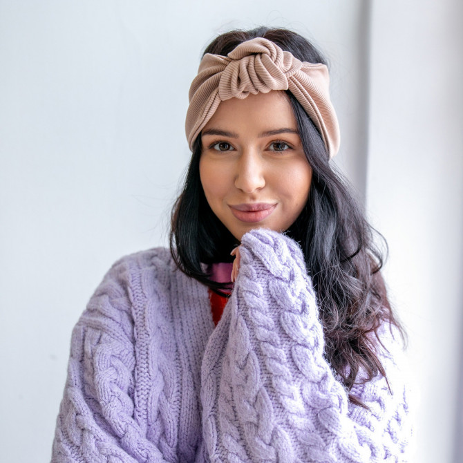 KNOT HEADBAND GREY LINE