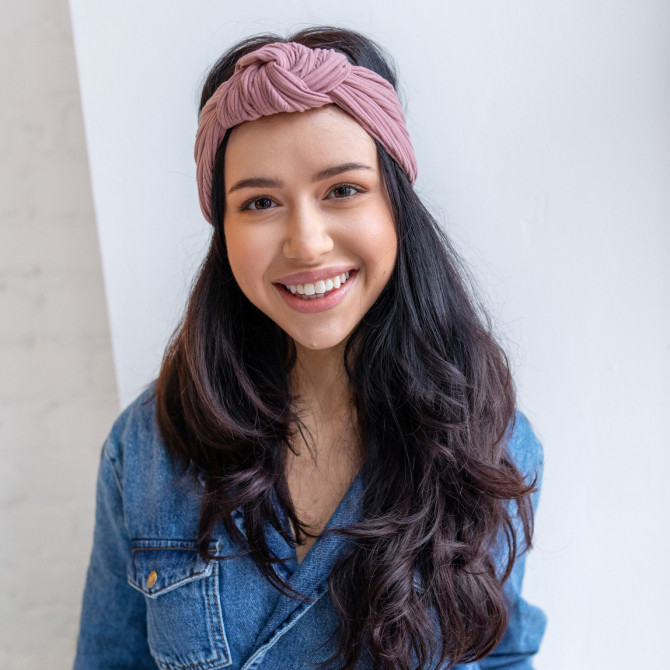KNOT HEADBAND GREY RIB