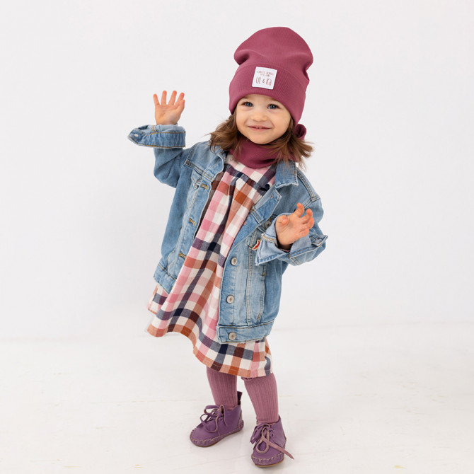 GIRL BEANIE WITH TUB BERRY LINE