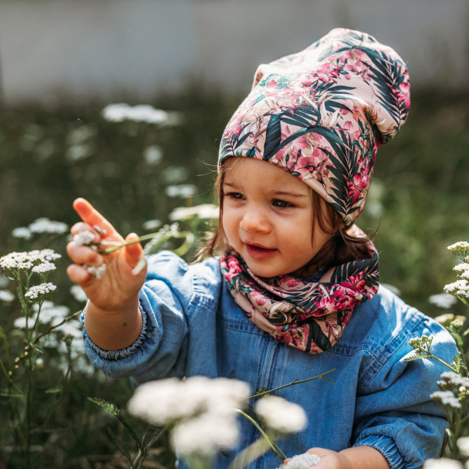 GIRL BEANIE WITH TUB ORCHID