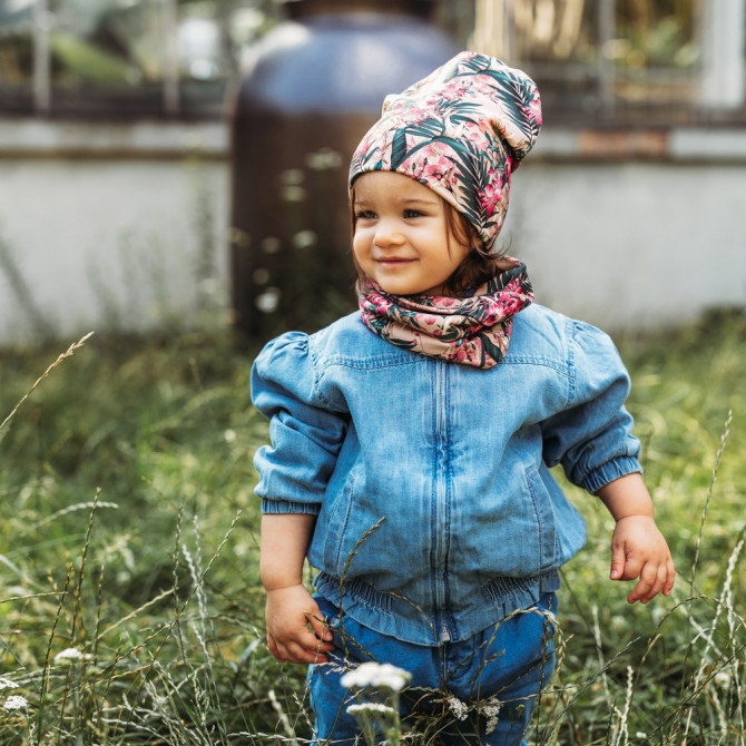 GIRL BEANIE WITH TUB ORCHID