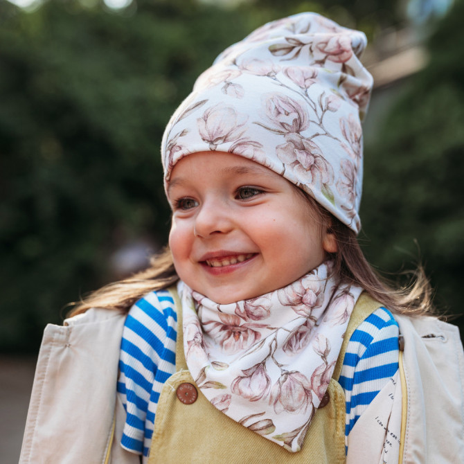 GIRL BEANIE WITH TUB MAGNOLIA CREAM