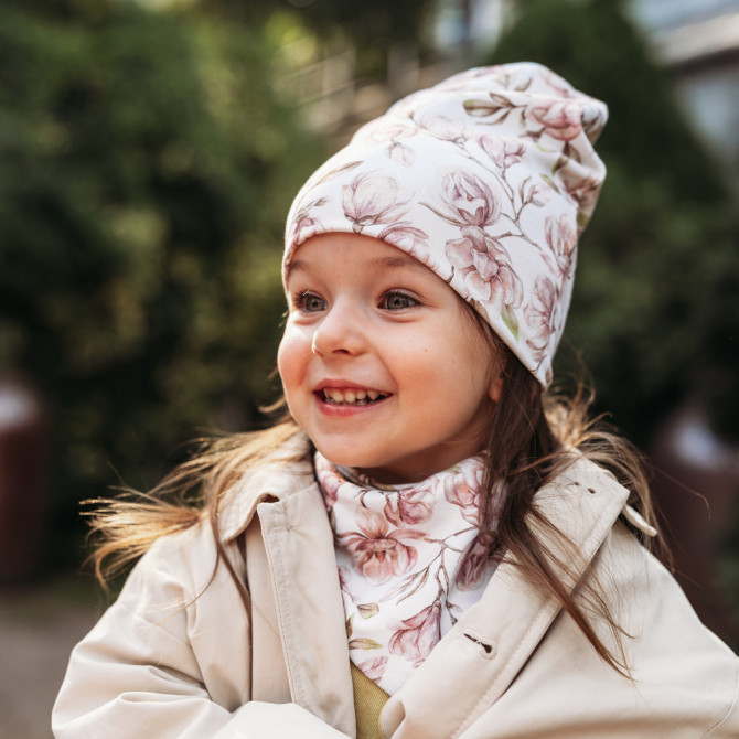 GIRL BEANIE WITH TUB MAGNOLIA CREAM