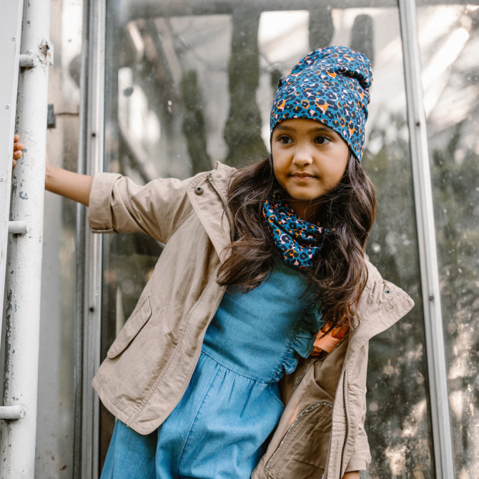 GIRL BEANIE WITH TUB WILD SPOTS