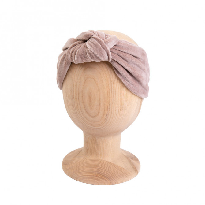 KNOT HEADBAND VELVET BEIGE