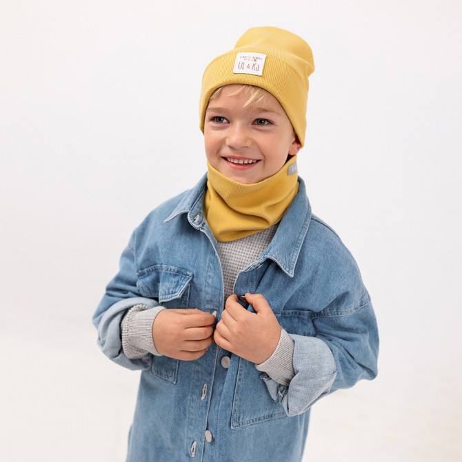 CZAPKA Z KOMINEM MUSTARD LINE 6-12 mc