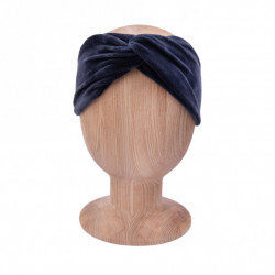 TWIST HEADBAND VELVET DARK GREY
