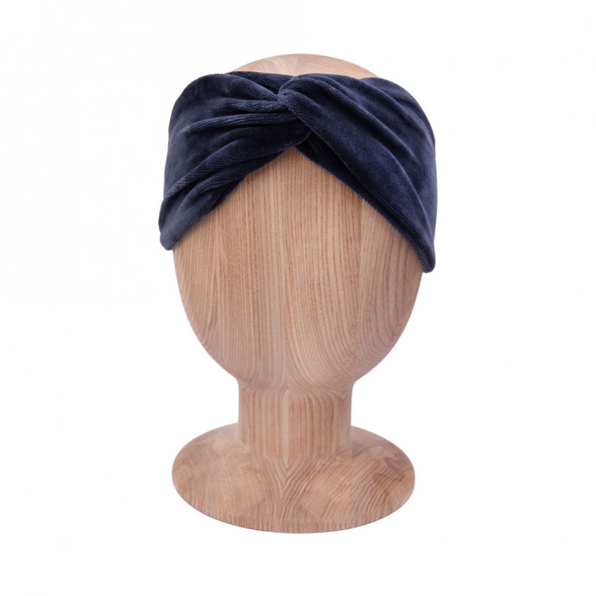 TWIST HEADBAND VELVET DARK GREY
