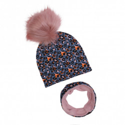KOMPLET ZIMOWY WILD SPOTS Z POMPONEM