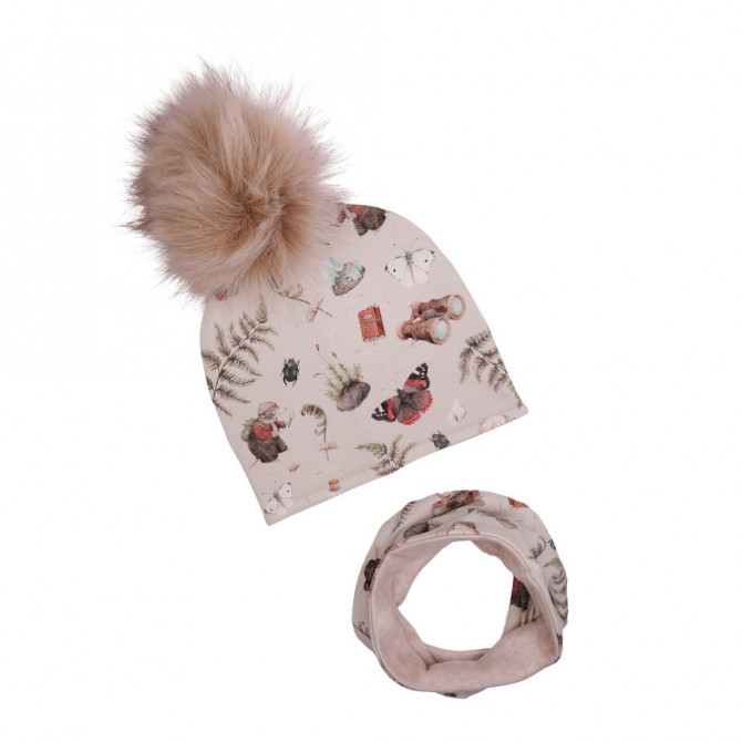 CZAPKA Z KOMINEM ZIMOWA ADVENTURE Z POMPONEM