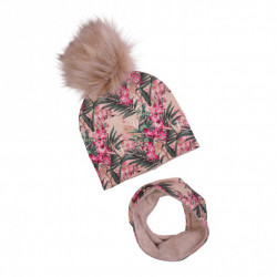 KOMPLET ZIMOWY ORCHID Z POMPONEM