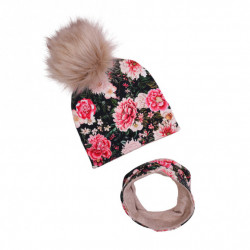 KOMPLET ZIMOWY HERMOSA Z POMPONEM