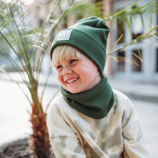 BEANIE WITH TUB KHAKI LINE
