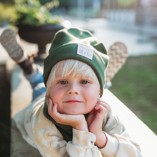 BEANIE WITH TUB KHAKI LINE