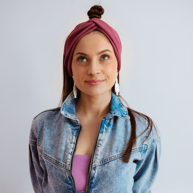 TWIST HEADBAND BERRY LINE