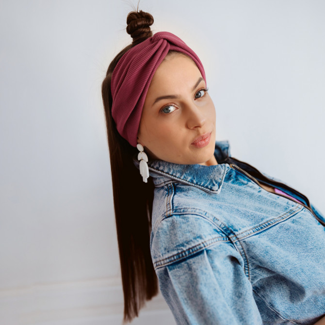 TWIST HEADBAND BERRY LINE