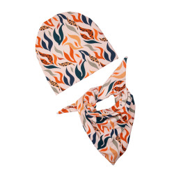 GIRL BEANIE WITH SCARF FLAMES