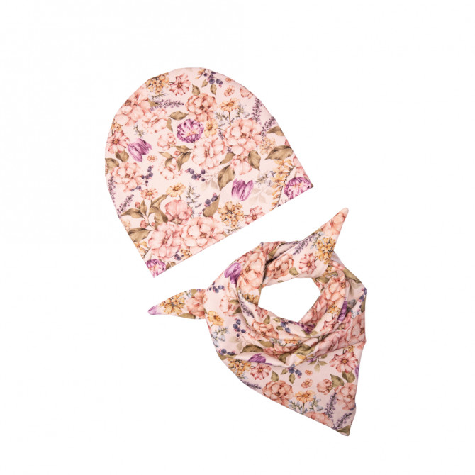 BEANIE WITH SCARF SCARLETT CREAM