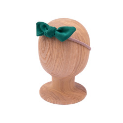 BOW HEADBAND BOTTLE GREEN