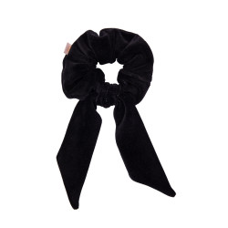 SCRUNCHIE WITH TAIL VELVET BLACK
