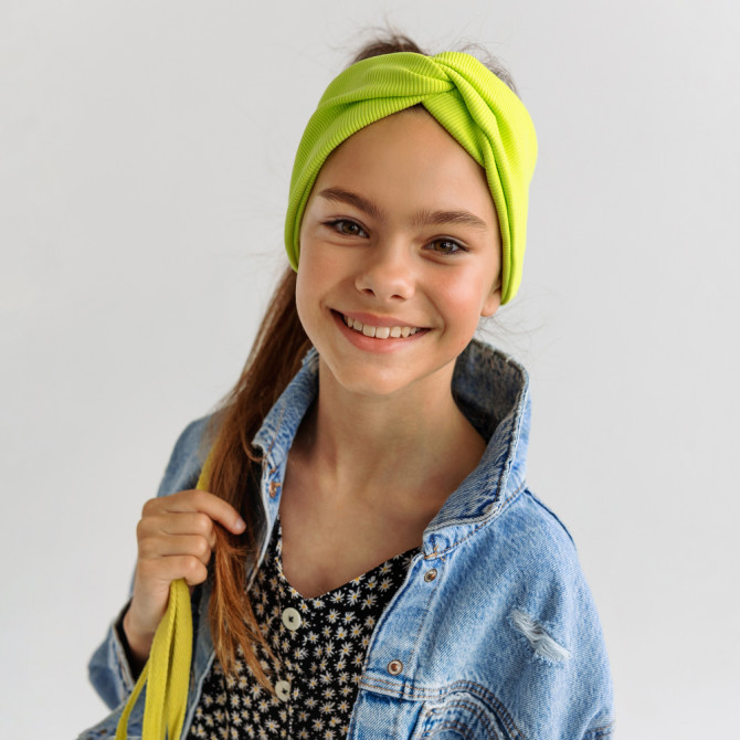 TWIST HEADBAND LIME LINE
