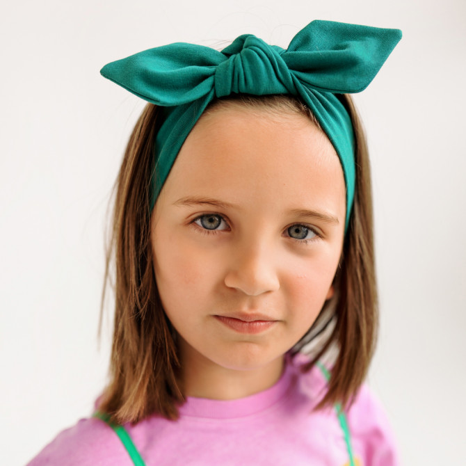 girl headband bottle green
