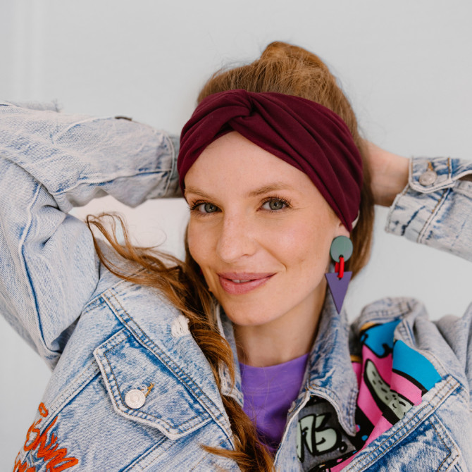 TWIST HEADBAND bordo