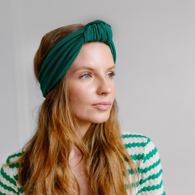 KNOT HEADBAND BOTTLE GREEN