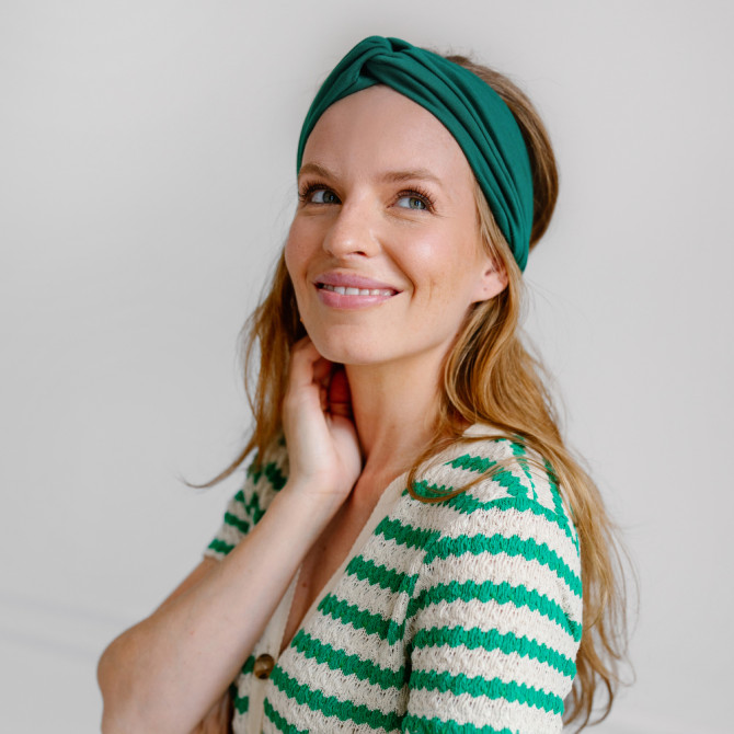 TWIST HEADBAND BOTTLE GREEN