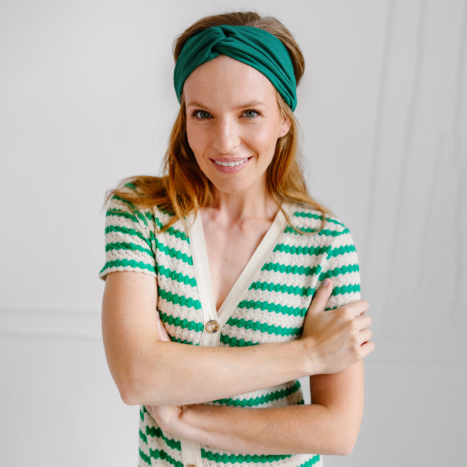 TWIST HEADBAND BOTTLE GREEN