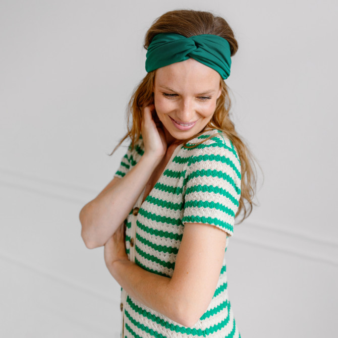 TWIST HEADBAND BOTTLE GREEN