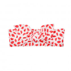 girl headband red lipstick