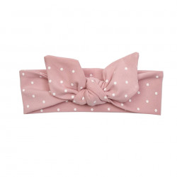 GIRL HEADBAND POWDER PINK WITH DOTS