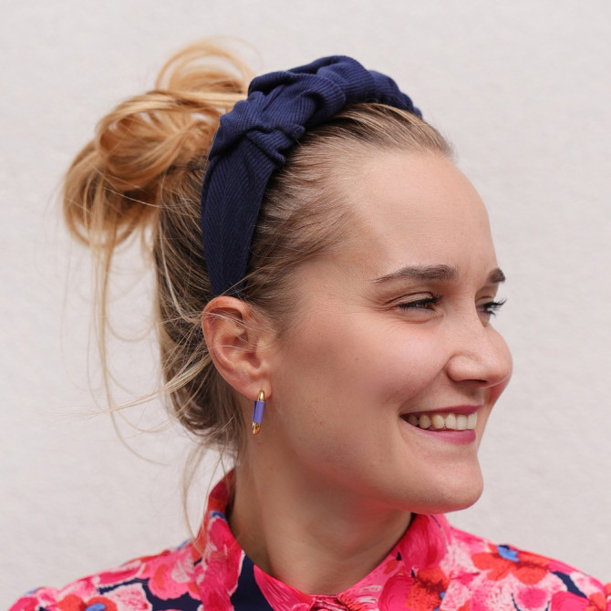 RIPPLE HEADBAND NAVY LINE